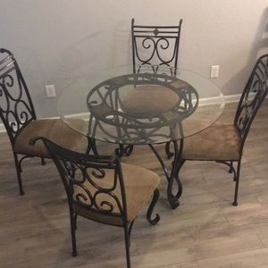 Glass dining room table